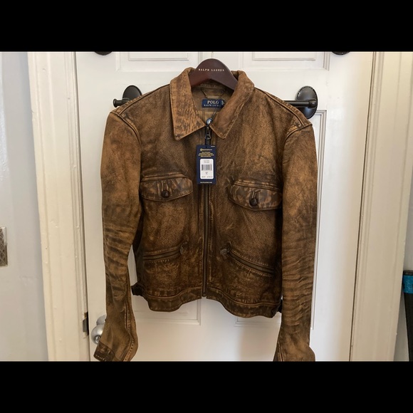 Ralph Lauren Brown Crop Leather Jacket - Picture 3 of 9